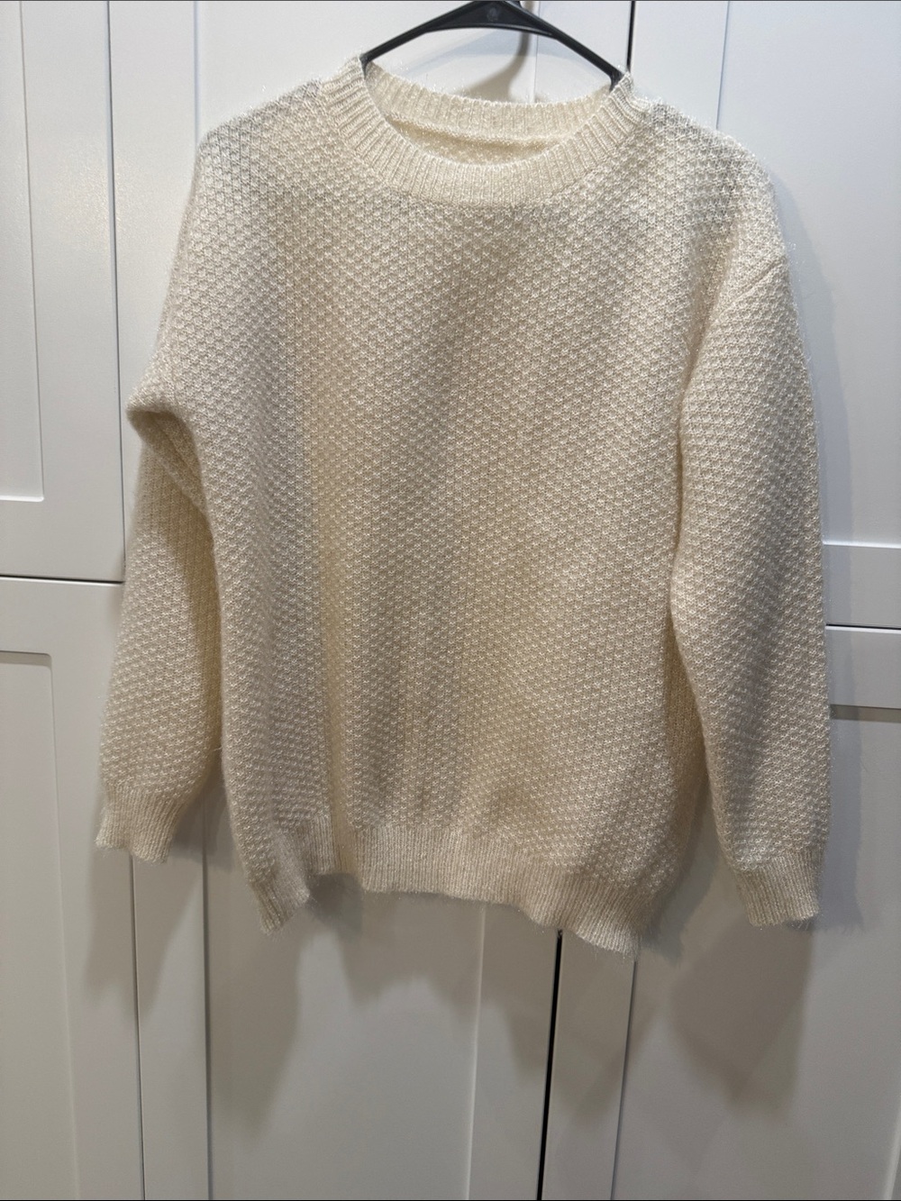 Ivory Crewneck Textured Sweater